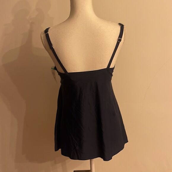 Navy blue full coverage bathing suit top - Picture 3 of 3